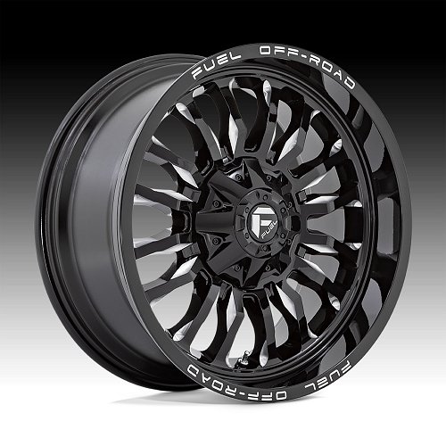 Fuel Arc D795 Gloss Black Milled Custom Truck Wheels 1